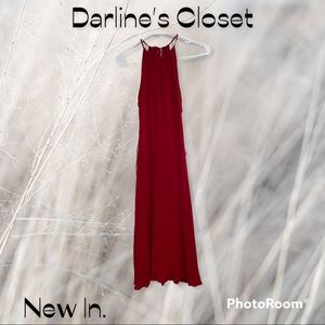 Beautiful red flowy midi dress.